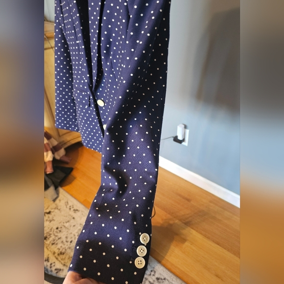 Banana Republic, Blue w/ white Polkadots Blazer, Size 2 NWOT - Picture 5 of 6